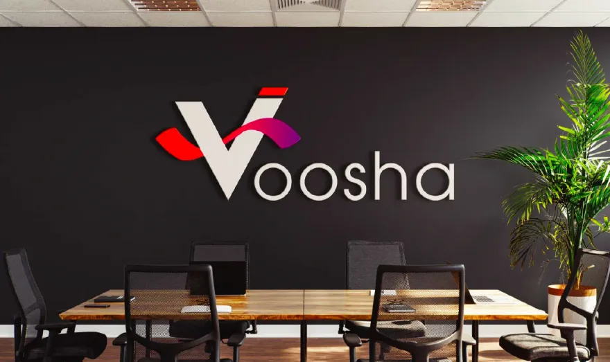 Voosha logo in office