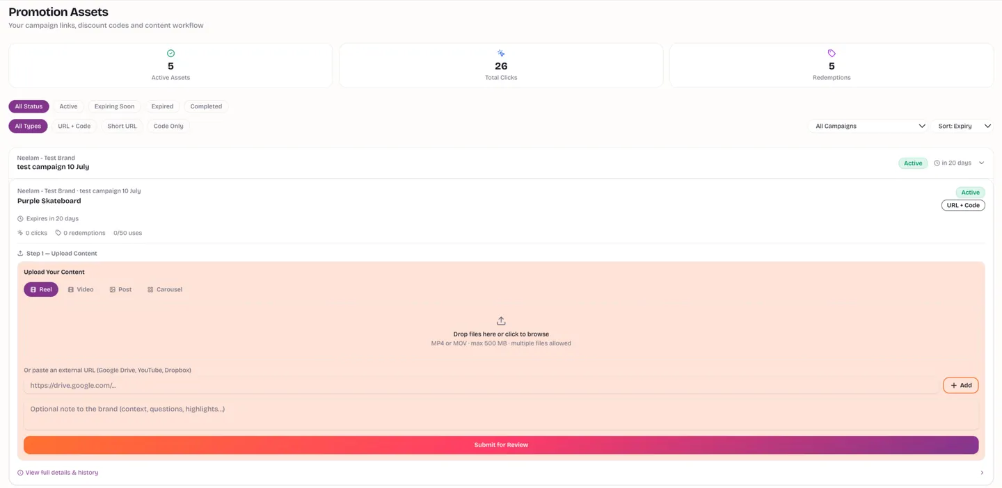 Voosha approval queue screen
